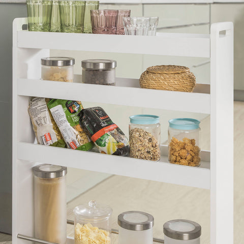 SoBuy NSR01-W Smalle trolley - Keukentrolley - Opbergrek - MDF - Wit