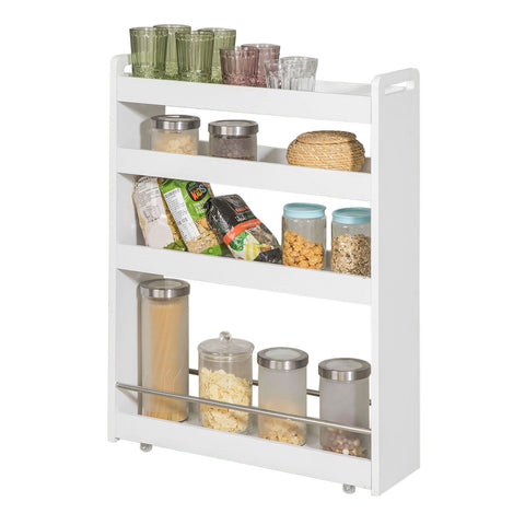 SoBuy NSR01-W Smalle trolley - Keukentrolley - Opbergrek - MDF - Wit