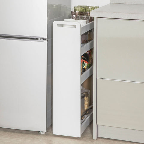 SoBuy NSR01-W Smalle trolley - Keukentrolley - Opbergrek - MDF - Wit