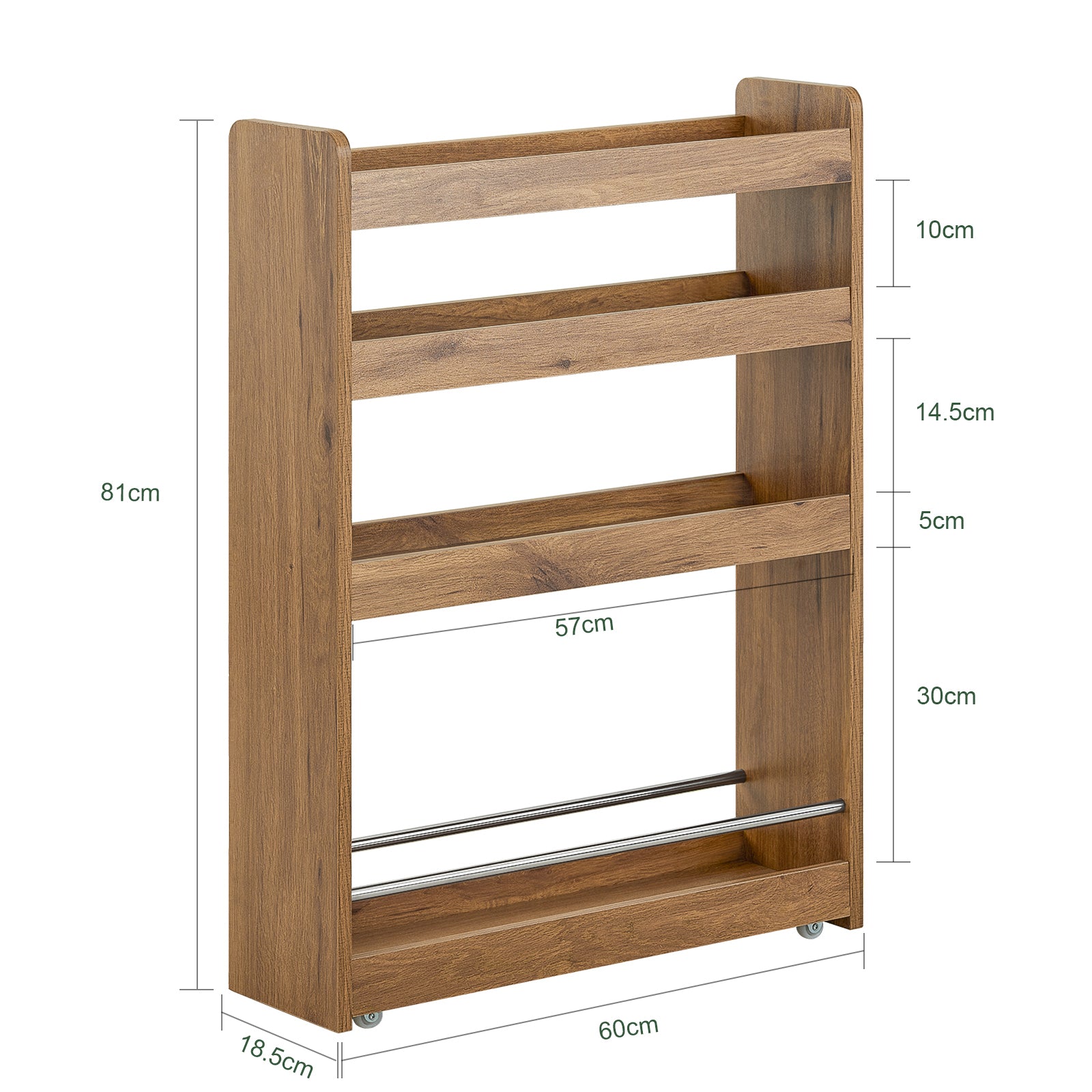 SoBuy Smalle keuken- en badkamerrolwagen met 4 wielen, serveerwagen met wieltjes, rolcontainer, compacte opbergeenheid met wielen voor keuken, badkamer, cosmetica, knutselbenodigdheden, 60 x 81 x 18,5 SoBuy Smalle keuken- en badkamerrolwagen met 4 wielen, serveerwagen met wieltjes, rolcontainer, compacte opbergeenheid met wielen voor keuken, badkamer, cosmetica, knutselbenodigdheden, 60 x 81 x 18,5