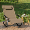 SoBuy OGS28-BR Comfortabele ligstoel Swingstoel Schommelligstoel Zonnebed - Tuin
