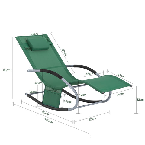 SoBuy OGS28-WD Comfortabele ligstoel Swingstoel Schommelligstoel Zonnebed - Tuin
