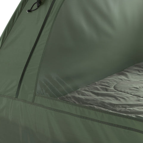 SoBuy OGS32-GR | 4-in-1 Tent met opvouwbaar  verhoogd bed, dak, slaapzak, luchtmatras  | Maximale belasting 114 kg | 1 Persoon | Groente