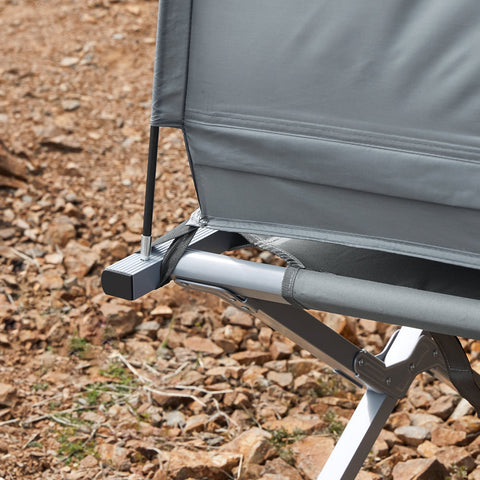 SoBuy OGS32-HG | 4-in-1 Tent met opvouwbaar  verhoogd bed, dak, slaapzak, luchtmatras  | Maximale belasting 114 kg | 1 Persoon | Grijs