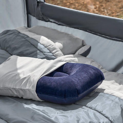 SoBuy OGS32-HG | 4-in-1 Tent met opvouwbaar  verhoogd bed, dak, slaapzak, luchtmatras  | Maximale belasting 114 kg | 1 Persoon | Grijs