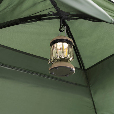 SoBuy OGS32-II-GR Campingbed Buitenkampeertent met lampenhaken en schoenenopbergvakken 3-in-1 Persoon Praktisch Kampeerbed