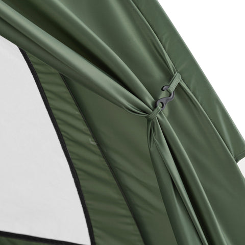 SoBuy OGS32-II-GR Campingbed Buitenkampeertent met lampenhaken en schoenenopbergvakken 3-in-1 Persoon Praktisch Kampeerbed