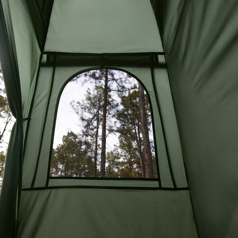 SoBuy OGS32-II-GR Campingbed Buitenkampeertent met lampenhaken en schoenenopbergvakken 3-in-1 Persoon Praktisch Kampeerbed