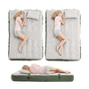 Sobuy OGS32-II-L-GR-P01 Campingmatras, 2-zits, strandmatras met kussen en pomp, trekkingsmatras, draagbaar, opblaasbare matras, tent, groen, 191 x 137 x 22 cm