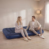 Sobuy OGS32-II-L-GR-P01 Campingmatras, 2-zits, strandmatras met kussen en pomp, trekkingsmatras, draagbaar, opblaasbare matras, tent, groen, 191 x 137 x 22 cm