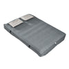 SoBuy OGS32-II-L-HG-P01 Campingmatras, 2-zits, strandmatras met kussen en pomp, trekkingmatras, draagbaar, opblaasbare matras, tent, grijs, 191 x 137 x 22 cm