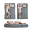 SoBuy OGS32-II-L-HG-P01 Campingmatras, 2-zits, strandmatras met kussen en pomp, trekkingmatras, draagbaar, opblaasbare matras, tent, grijs, 191 x 137 x 22 cm