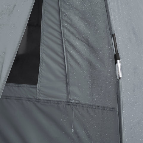 SoBuy OGS32-II-L-HG Buitenkampeertent met lampenhaken en schoenenopbergvakken 3-in-1 praktisch veldbed