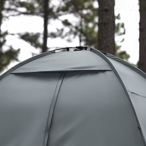 SoBuy OGS32-II-L-HG Buitenkampeertent met lampenhaken en schoenenopbergvakken 3-in-1 praktisch veldbed