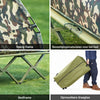 SoBuy OGS32-L-TN 4-in-1 Camping Tent met Opvouwbaar Bed, Waterdicht, Slaapzak en Matras, Lichtgewicht, voor 2 Persoon, Festival, Buitenleven, Hike en Bos, Camouflagekleur