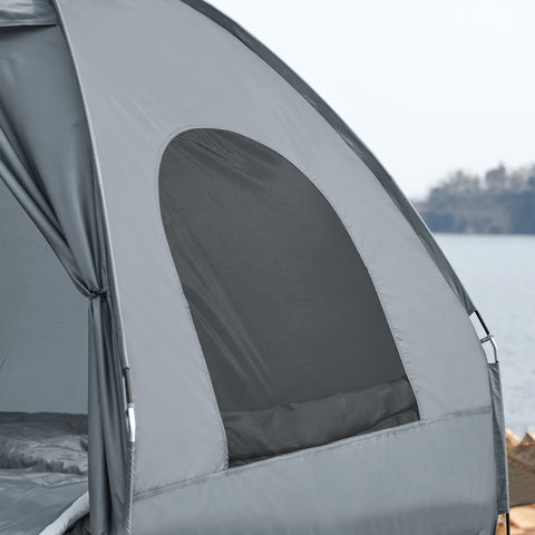 SoBuy 4-in-1 Tent met Campingbed, Slaapzak, Luchtmatras en Accessoires, 2 Persoons Veldbed, OGS32-L-HG