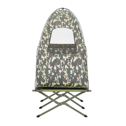SoBuy OGS32-TN | 4-in-1 Tent met opvouwbaar  verhoogd bed, dak, slaapzak, luchtmatras  | Maximale belasting 114 kg | 1 Persoon | Camouflage | Camouflage