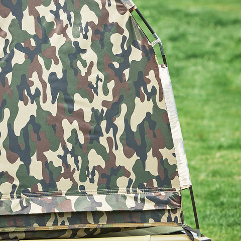 SoBuy OGS32-TN | 4-in-1 Tent met opvouwbaar  verhoogd bed, dak, slaapzak, luchtmatras  | Maximale belasting 114 kg | 1 Persoon | Camouflage | Camouflage