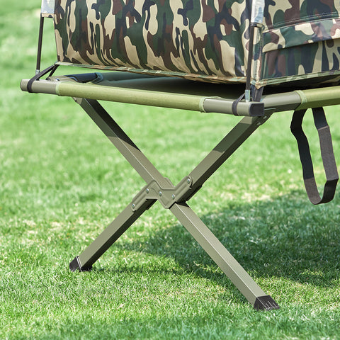 SoBuy OGS32-TN | 4-in-1 Tent met opvouwbaar  verhoogd bed, dak, slaapzak, luchtmatras  | Maximale belasting 114 kg | 1 Persoon | Camouflage | Camouflage
