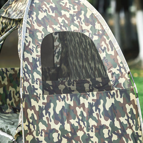 SoBuy OGS32-TN | 4-in-1 Tent met opvouwbaar  verhoogd bed, dak, slaapzak, luchtmatras  | Maximale belasting 114 kg | 1 Persoon | Camouflage | Camouflage
