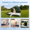 Sobuy OGS32-II-GR-P01 Campingmatras, 1-zits, strandmatras met kussen en pomp, trekkingmatras, draagbaar, opblaasbare matras, tent, groen, 191 x 76 x 22 cm