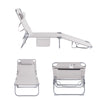 Pre-order SoBuy OGS35-MIx2 | Set van 2 | Ligstoel | Tuinstoel | Opvouwbaar | Verstelbaar | met Hoofdsteun en Zijzak | Beige