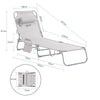 Pre-order SoBuy OGS35-MIx2 | Set van 2 | Ligstoel | Tuinstoel | Opvouwbaar | Verstelbaar | met Hoofdsteun en Zijzak | Beige