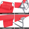 SoBuy OGS35-Rx2 | Set van 2 | Ligstoel | Tuinstoel | Opvouwbaar | Verstelbaar | met Hoofdsteun en Zijzak | Rood