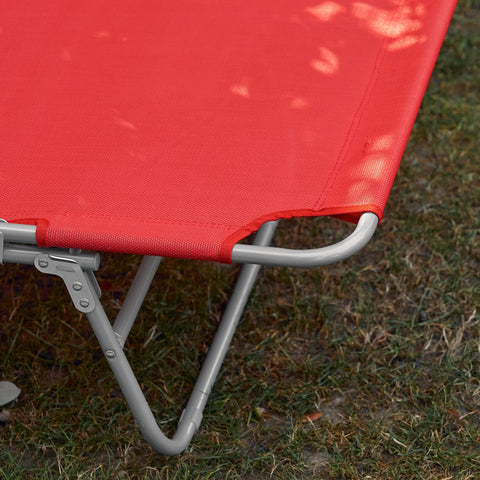 SoBuy OGS35-Rx2 | Set van 2 | Ligstoel | Tuinstoel | Opvouwbaar | Verstelbaar | met Hoofdsteun en Zijzak | Rood