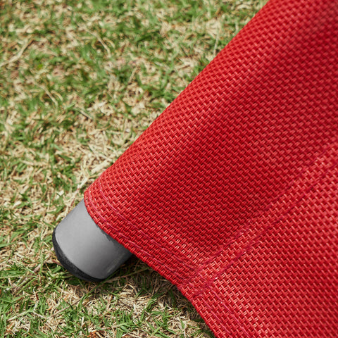 SoBuy OGS38-R | Ligstoel | Tuinstoel | Ergonomische | met Verstelbare Hoofdsteun en Zijzak | Rood
