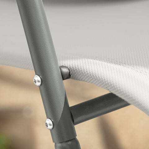 SoBuy OGS47-HG | Ligstoel | Tuinstoel | Swingstoel | Schommelstoel | Ergonomische | met Zijzak | Grijs