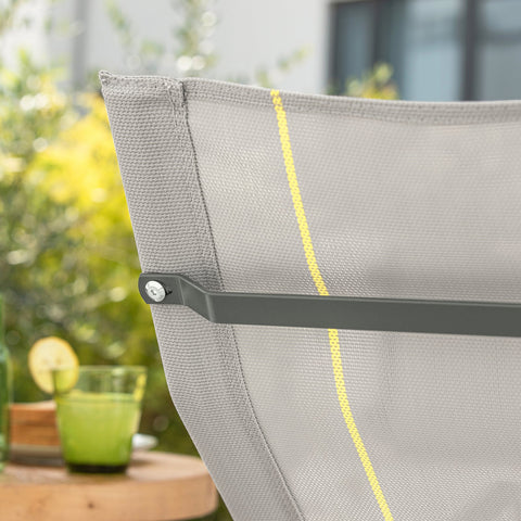 SoBuy OGS47-HG | Ligstoel | Tuinstoel | Swingstoel | Schommelstoel | Ergonomische | met Zijzak | Grijs