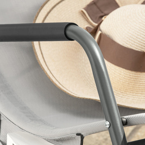 SoBuy OGS47-HG | Ligstoel | Tuinstoel | Swingstoel | Schommelstoel | Ergonomische | met Zijzak | Grijs