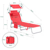 SoBuy Opvouwbare Ligstoel met Verstelbare Luifel, Tuinligstoel met 4 Ligposities, Lounge stoel, Zonnekap, voor Zwembad, Tuin, Patio, Kamperen, Strand, Camping, Rood,OGS48-R