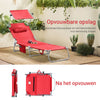 SoBuy Opvouwbare Ligstoel met Verstelbare Luifel, Tuinligstoel met 4 Ligposities, Lounge stoel, Zonnekap, voor Zwembad, Tuin, Patio, Kamperen, Strand, Camping, Rood,OGS48-R