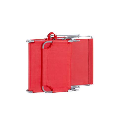 SoBuy OGS48-Rx2 | Set van 2 | Ligstoel | Tuinstoel | Opvouwbaar | Verstelbaar | met Verstelbaar Zonnedak, Hoofdsteun en Zijzak | Rood
