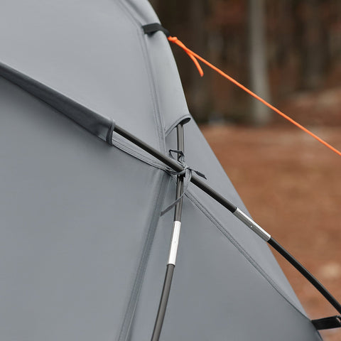 SoBuy OGS60-HG | Opvouwbaar Campingbedje | 3 in 1 met anti-UV dak + opblaasbare matras + draagtas | maximale belasting 150 kg | 1 persoon | Grijs