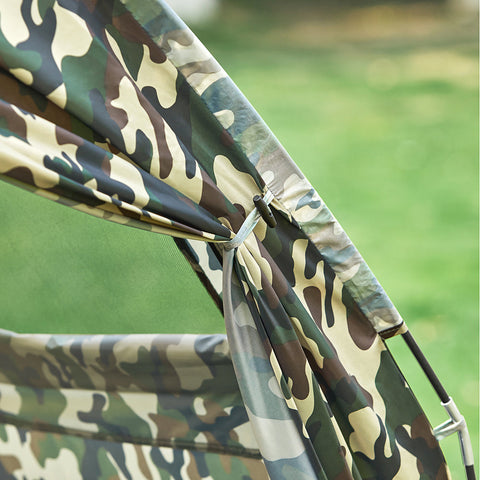 SoBuy OGS32-L-TN | 4-in-1 Tent met opvouwbaar  verhoogd bed, dak, slaapzak, luchtmatras  | Maximale belasting 180 kg | 1 Personen | Camouflage | Camouflage