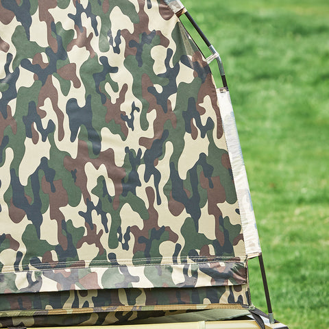 SoBuy OGS32-L-TN | 4-in-1 Tent met opvouwbaar  verhoogd bed, dak, slaapzak, luchtmatras  | Maximale belasting 180 kg | 1 Personen | Camouflage | Camouflage