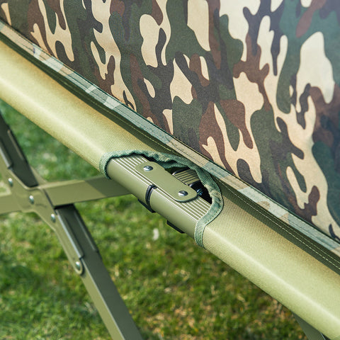 SoBuy OGS32-L-TN | 4-in-1 Tent met opvouwbaar  verhoogd bed, dak, slaapzak, luchtmatras  | Maximale belasting 180 kg | 1 Personen | Camouflage | Camouflage