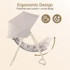SoBuy OGS62-MI Schommelstoel met verstelbare parasol voor tuin en balkon, hangmat en tuinschommel voor buiten, beige, 108 x 126 x 163 cm