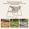 SoBuy OGS62-MI Schommelstoel met verstelbare parasol voor tuin en balkon, hangmat en tuinschommel voor buiten, beige, 108 x 126 x 163 cm