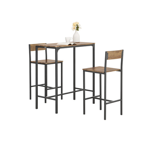 SoBuy OGT03-XL Bistrotafel Bistro Meubelen Tuin Bartafel 2 Krukken 3 Delige Set