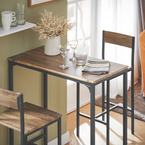 SoBuy OGT03-XL Bistrotafel Bistro Meubelen Tuin Bartafel 2 Krukken 3 Delige Set