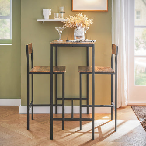 SoBuy OGT03-XL Bistrotafel Bistro Meubelen Tuin Bartafel 2 Krukken 3 Delige Set