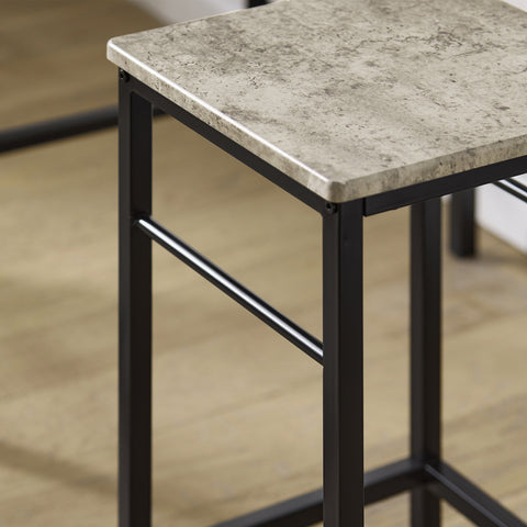 SoBuy OGT10-HG Bistrotafel 3-delige Tafel met 2 stoelen Bartafelset Eettafel Grijze Zitgroep