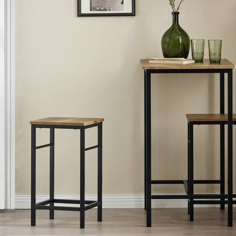 SoBuy OGT10-PF Bistrotafel 3-delige Tafel met 2 stoelen Bartafelset Eettafel