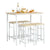 SoBuy OGT11-WN Bartafel Tafel met 4 krukken – Tuinset bartafelset 5-delige eettafel bistrotafel met 4 stoelen