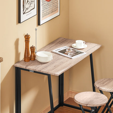 SoBuy OGT18-N Eettafel Set 3-delige Klaptafel met 2 Krukken Eetstoel Tuinzitgroep Keukentafel