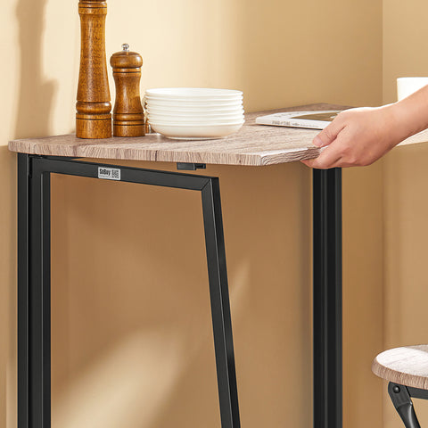 SoBuy OGT18-N Eettafel Set 3-delige Klaptafel met 2 Krukken Eetstoel Tuinzitgroep Keukentafel